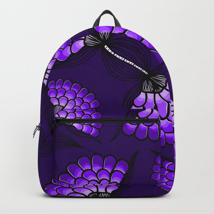 African Art Cloth in Purple Backpack