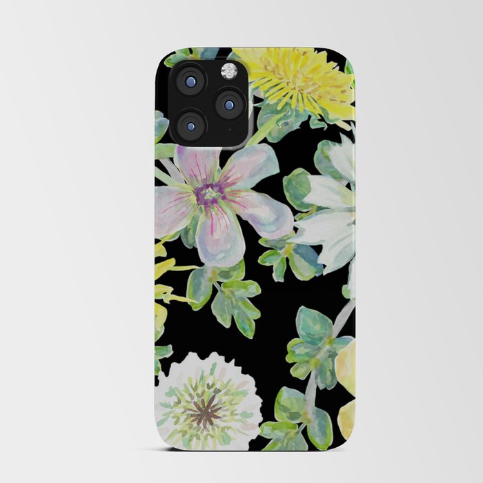 Spring Floral Mix on black iPhone Card Case