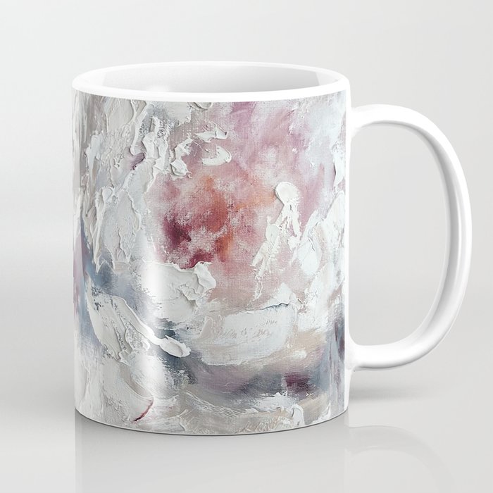 Delicate white peony buds. Gorgeous abstract flowers in pastel colors. Coffee Mug