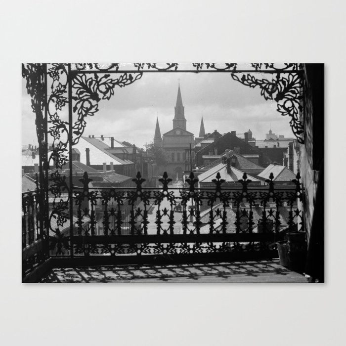 New Orleans 1920s Vintage Photograph from Balcony Canvas Print