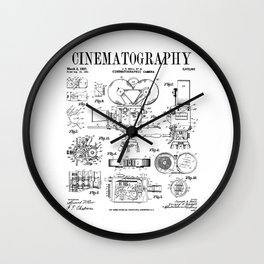 Cinematography Movie Film Camera Vintage Patent Print Wall Clock