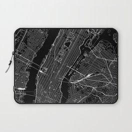 New York City Black Map Laptop Sleeve