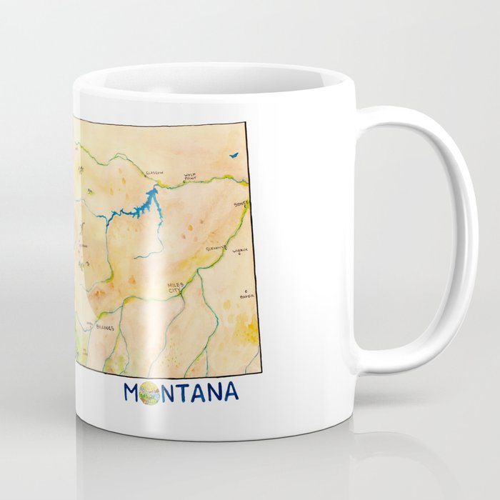 Montana Painted Map Coffee Mug
