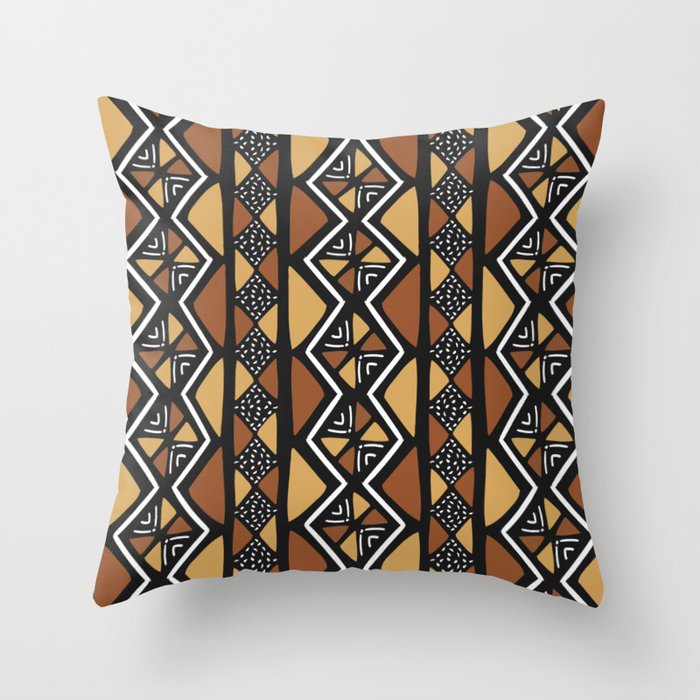 African Mud Cloth Mali Throw Pillow By Hellcom Society6
