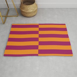 Strippy - Mango and Dark Orchid Area & Throw Rug