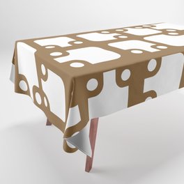Mid Century Modern Abstract Pattern Brown 2 Tablecloth