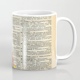 Basquiat Dinosaur Style Vintage Dictionary Page Collage Coffee Mug