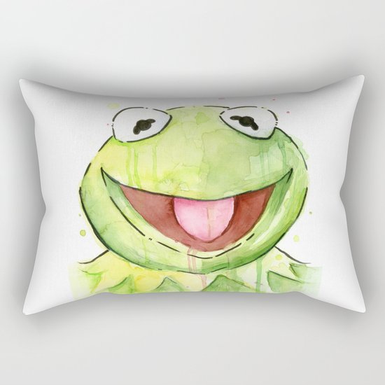 Frog Kermit Portrait Rectangular Pillow