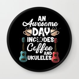 Ukulele Player & Coffee Drinker Wall Clock