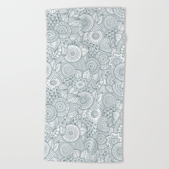 Abstract Floral Pattern Beach Towel