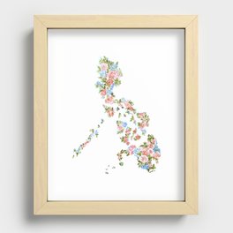 Let Hope Bloom-Philippine Map-Roses Recessed Framed Print