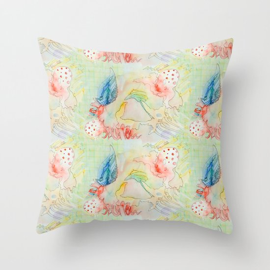 octopus monster Throw Pillow