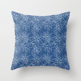 Twiggy Blue Throw Pillow