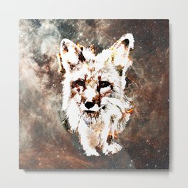 Space Fox no4 Metal Print | Graphicdesign, Apartment Art, Orange, Cool, Space, Animal, Color, Fox, Star, Foxes 