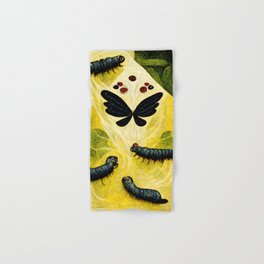 Black Caterpillars and Moth Hand & Bath Towel