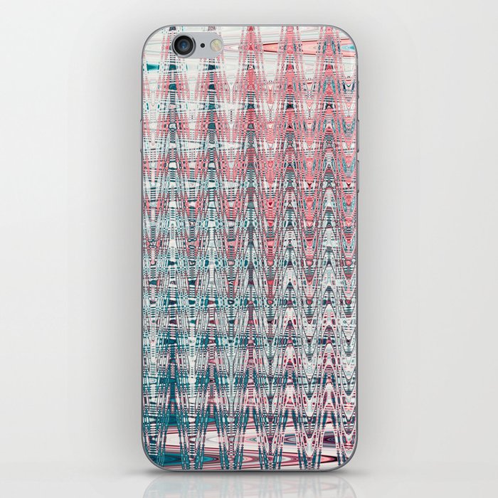 Pink And Turquoise Zigzag Pattern iPhone Skin