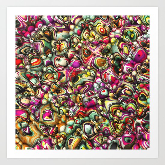 Colorful Abstract 3d Shapes Art Print By Perkinsdesigns Society6