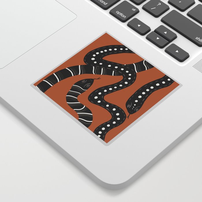 Two Snakes - Orange Sticker