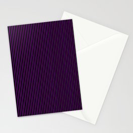 Purple Vertical Lines On A Black Background, Line Pattern Stationery Card