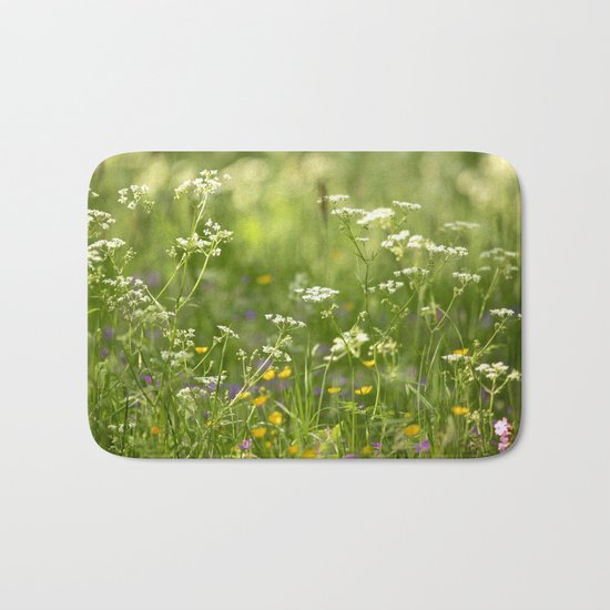 Green Summer Meadow Bath Mat
