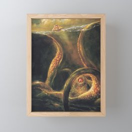 Norse Myths Kraken Sea Monster Framed Mini Art Print