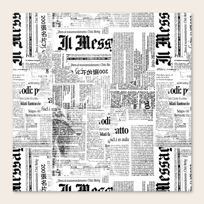 Black And White Collage Of Grunge Newspaper Fragments