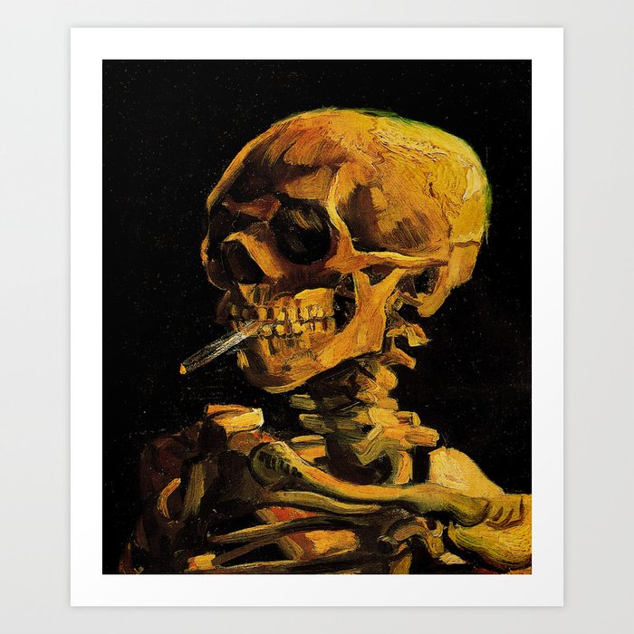Van Gogh Skull Of A Skeleton With Burning Cigarette Van Gogh