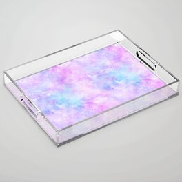 Pink Blue Galaxy Painting Acrylic Tray