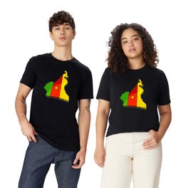 Cameroon Map with Cameroonian Flag T Shirt