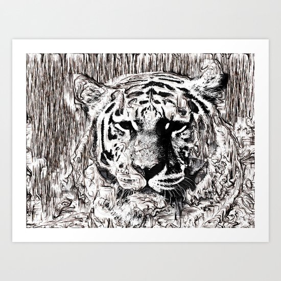 Tiger BW Art Print