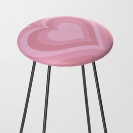 Retro Pink Concentric Hearts 90s Y2k Counter Stool