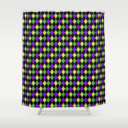 Mardi Gras Diamond Pattern Shower Curtain