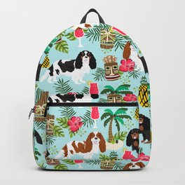 Cavalier King Charles Spaniel tiki hawaiian island tropical dog breed pattern dogs Backpack