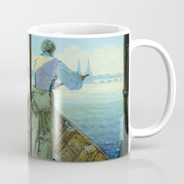 Carl Gustav Carus - Barge Trip on the Elbe near Dresden (Morning on the Elbe) Coffee Mug