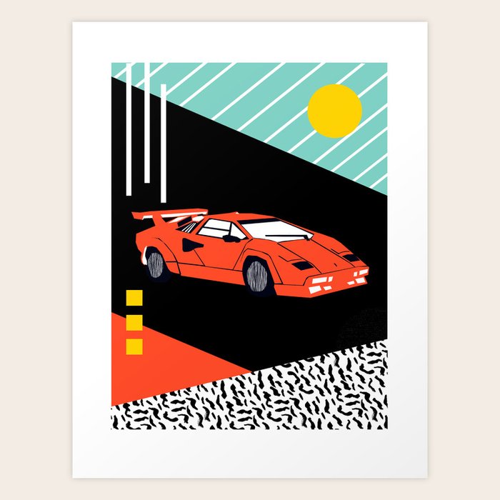 アート・デザイン・音楽 From Matt Black to Memphis Wicked - sports car 80s retro throwback memphis style motorhead