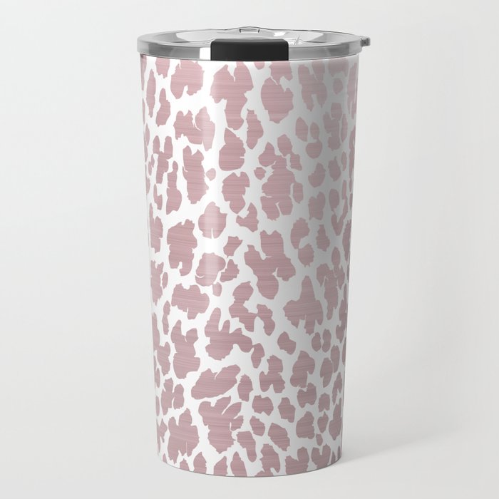 Modern girly pink rose gold ombre leopard print Travel Mug