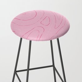 Pink Abstract Topographic Pattern. Digital Illustration background Bar Stool