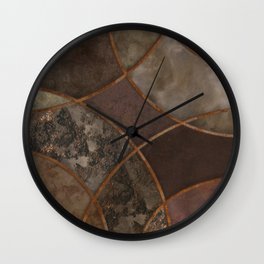 Urban Texture Rusty Circles Abstract Art Wall Clock