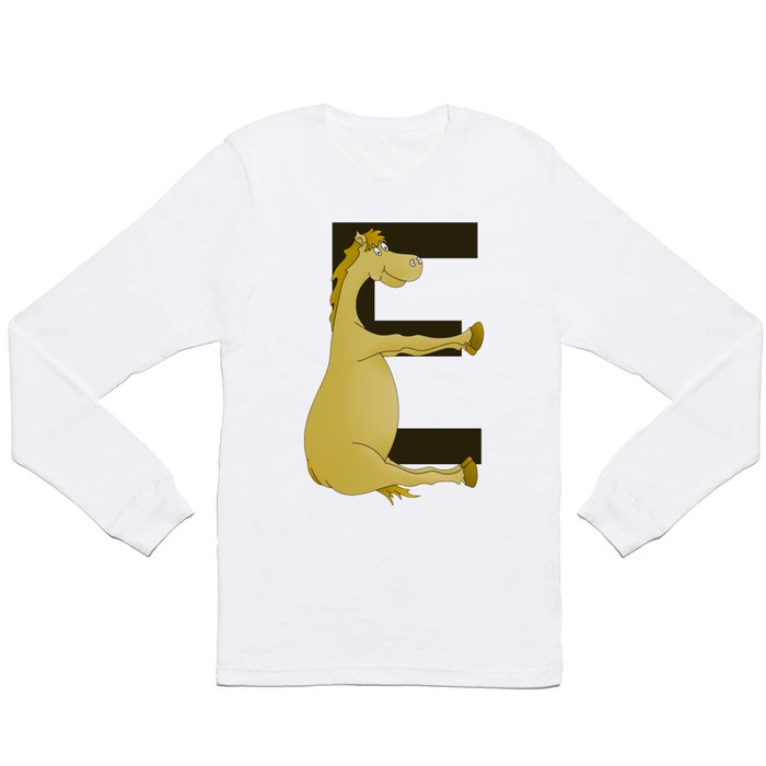 Pony Monogram Letter E Long Sleeve T Shirt by mailboxdisco