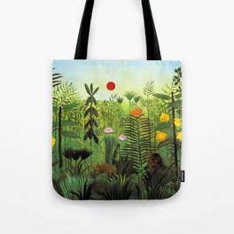 Henri Rousseau "Exotic Landscape with Lion and Lioness in Africa" Tote Bag