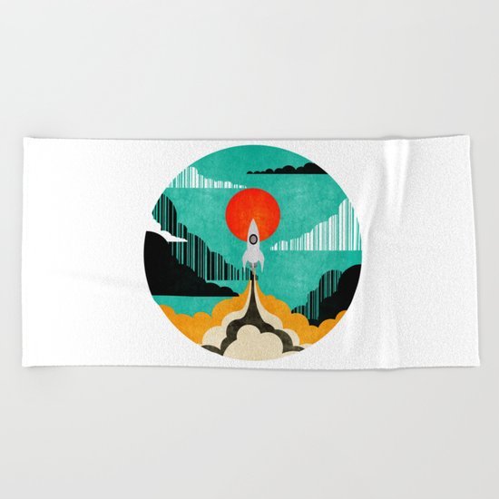Spaceship C Beach Towel