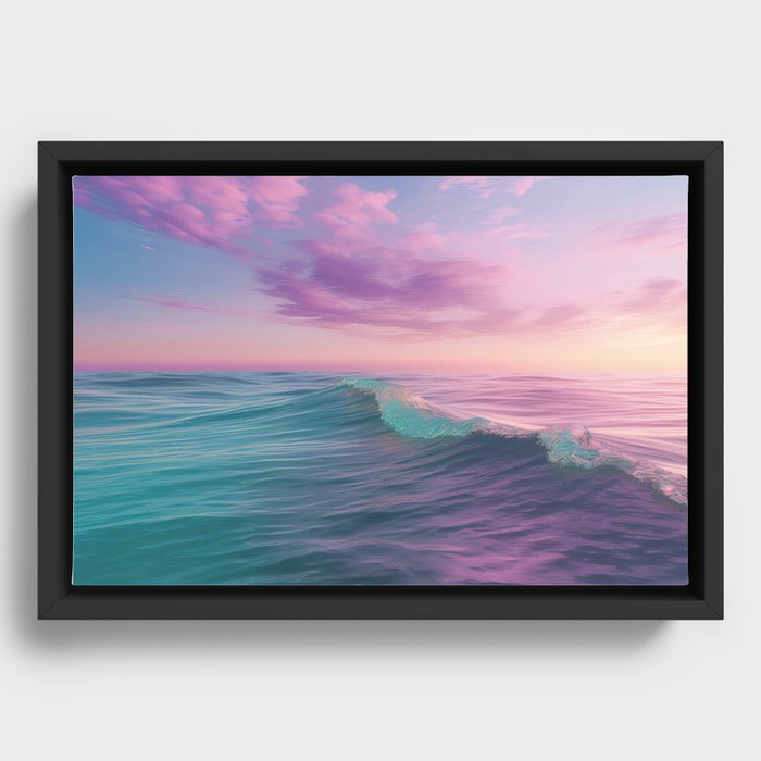 Candy Waves | Pastel Ocean Shoreline off Coast of California Art Print | 03 Framed Canvas