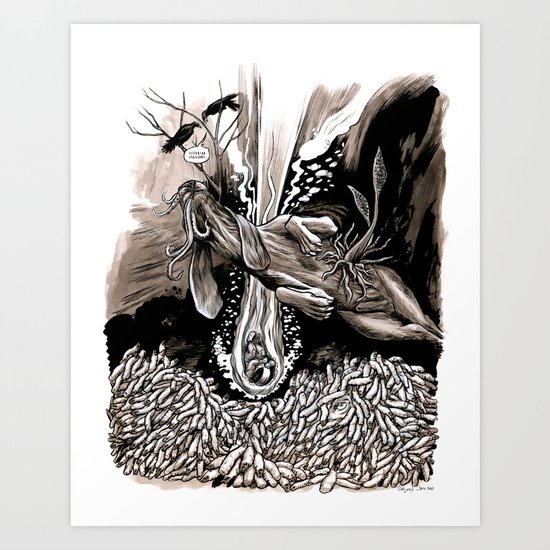 A dream of plague dogs Art Print