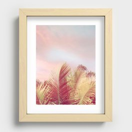 Pink Palms in the Breeze Recessed Framed Print
