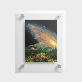 Galaxy Visitors - Space Collage, Retro Futurism, Sci-Fi Floating Acrylic Print