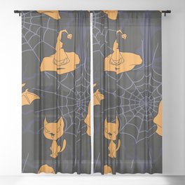 Kawaii Halloween Pattern Sheer Curtain