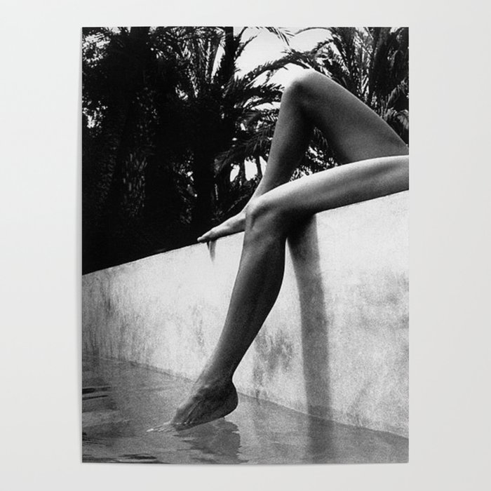 Dip your toes into the water, female form black and white photography - photographs Poster by Astrid Arkhangelsky