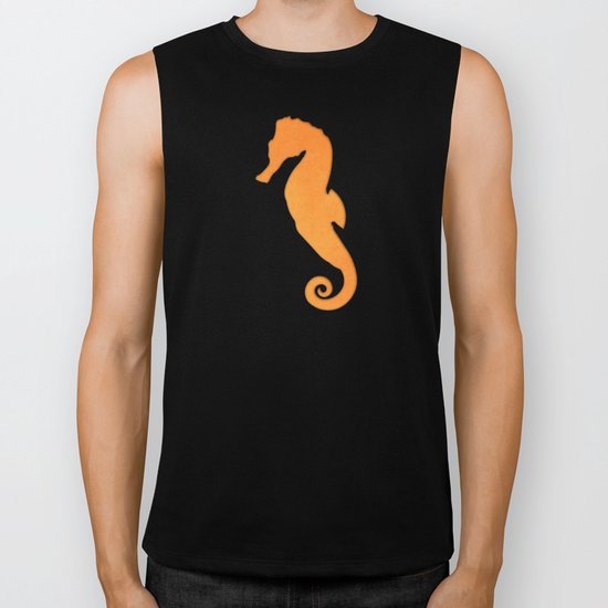 Seahorse silhouette Biker Tank