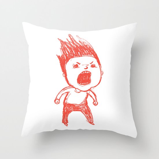 Angry Guy Throw Pillow