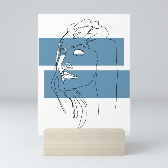 Girl with blue Mini Art Print